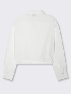 Piazza Italia Camicia manica lunga cropped con tasche a toppe - Bianco Flash Sale