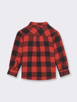 Piazza Italia Camicia manica lunga in flanella, con bottoncini e ricamo sul taschino - Rosso Best Sale