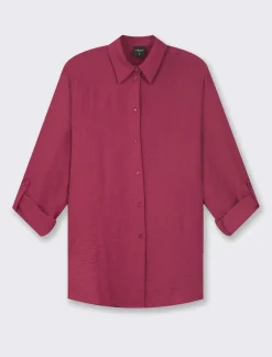 Piazza Italia Camicia manica lunga in tessuto fluido con spalla scesa e alette sulla manica - india Rosso Cheap