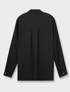 Piazza Italia Camicia manica lunga vestibilità morbida e manica con alette risvoltabile - Nero Flash Sale