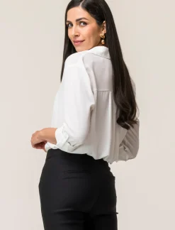 Piazza Italia Camicia manica lunga vestibilità morbida e manica con alette risvoltabile - latte Bianco Discount