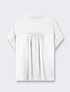 Piazza Italia Camicia mezza manica con abbottonatura sul davanti e arriccio su spalla - latte Bianco Online