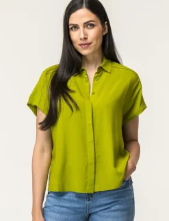 Piazza Italia Camicia mezza manica con abbottonatura sul davanti e arriccio su spalla - pistacchio Verde Hot