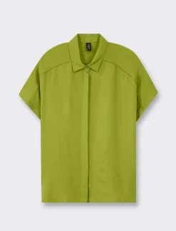 Piazza Italia Camicia mezza manica con abbottonatura sul davanti e arriccio su spalla - pistacchio Verde Hot