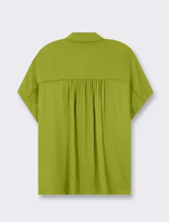 Piazza Italia Camicia mezza manica con abbottonatura sul davanti e arriccio su spalla - pistacchio Verde Hot