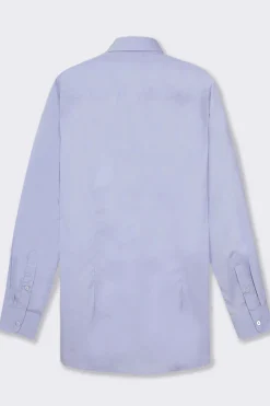 Piazza Italia Camicia realizzata in tessuto di cotone elasticizzato con collo francese e maniche lunghe - Celeste Azzurro Store