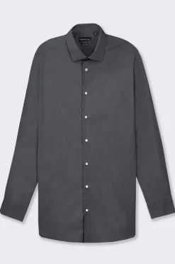 Piazza Italia Camicia realizzata in tessuto di cotone elasticizzato con collo francese e maniche lunghe - Avion Blu Outlet