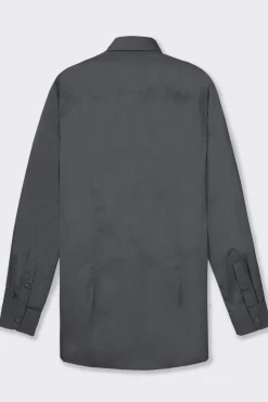 Piazza Italia Camicia realizzata in tessuto di cotone elasticizzato con collo francese e maniche lunghe - Avion Blu Outlet