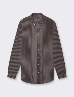 Piazza Italia Camicia regular fit in misto cotone easy iron - Bordeaux Rosso Store