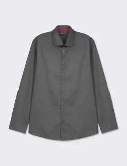 Piazza Italia Camicia regular fit in tessuto di misto cotone easy iron con collo francese e maniche lunghe - piombo Grigio Discount