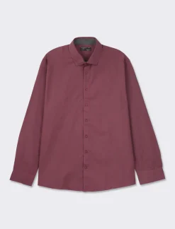 Piazza Italia Camicia regular fit in tessuto di misto cotone easy iron con collo francese e maniche lunghe - prugna Viola Best Sale