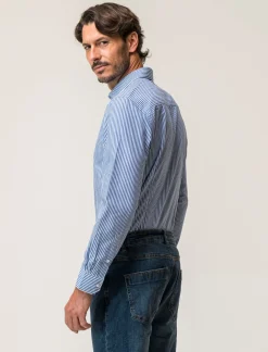 Piazza Italia Camicia regular fit in tessuto di misto cotone easy iron con collo francese e maniche lunghe - ette Blu Fashion