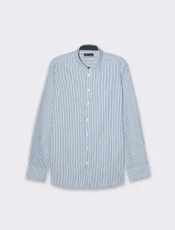 Piazza Italia Camicia regular fit in tessuto di misto cotone easy iron con collo francese e maniche lunghe - ette Blu Fashion