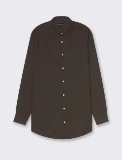 Piazza Italia Camicia regular fit realizzata in tessuto diagonale di puro cotone - Moro Best