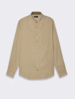 Piazza Italia Camicia regular fit realizzata in tessuto flanella di misto cotone - Beige Clearance
