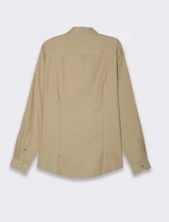 Piazza Italia Camicia regular fit realizzata in tessuto flanella di misto cotone - Beige Clearance