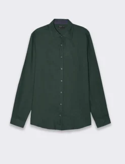 Piazza Italia Camicia regular fit realizzata in tessuto flanella di misto cotone - Verde Discount
