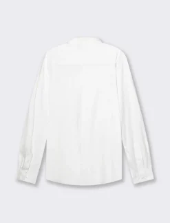 Piazza Italia Camicia regular fit realizzata in tessuto jersey slub in puro cotone con collo coreano e maniche lun - Bianco Online