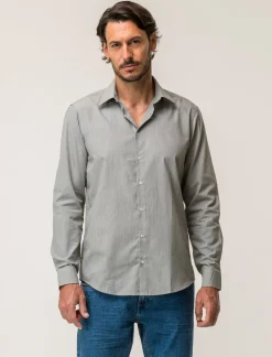 Piazza Italia Camicia regular fit realizzata in tessuto di misto cotone fil a fil easy iron con collo francese e m - Verde Cheap