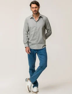 Piazza Italia Camicia regular fit realizzata in tessuto di misto cotone fil a fil easy iron con collo francese e m - Verde Cheap
