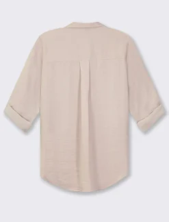 Piazza Italia Camicia scollo a V con manica lunga risvoltabile con alette - Sabbia Beige Best Sale