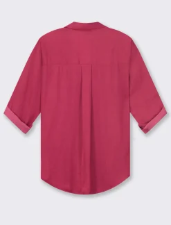 Piazza Italia Camicia scollo a V con manica lunga risvoltabile con alette - india Rosso Cheap