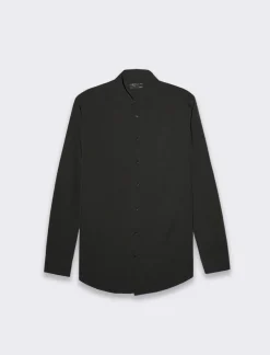 Piazza Italia Camicia slim fit in tessuto tecnico elasticizzato - Nero Cheap