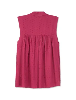 Piazza Italia Camicia smanicata in viscosa leggera con inserti su spalla - india Rosso Shop