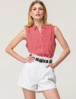 Piazza Italia Camicia smanicata vestibilità regular con bottoni effetto madreperla - var 3 Store