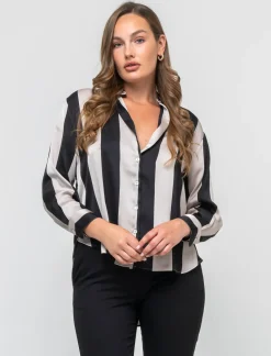 Piazza Italia Camicia stampata in rasocon bottoni in madreperla - var 1 Sale