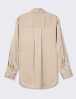 Piazza Italia Camicia stampata in rasocon bottoni in madreperla - Sabbia Beige Store