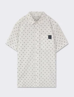 Piazza Italia Camicia stampata mezza manica - Bianco Hot