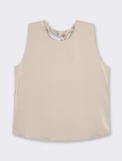 Piazza Italia Canotta con chiusura a fiocco sul retro del collo  - Beige Outlet