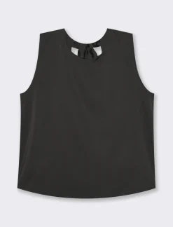 Piazza Italia Canotta con chiusura a fiocco sul retro del collo  - Nero Sale