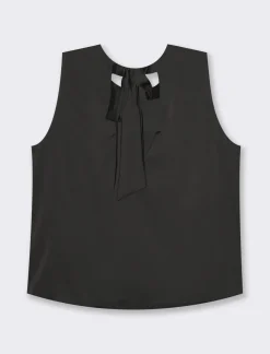 Piazza Italia Canotta con chiusura a fiocco sul retro del collo  - Nero Sale