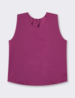 Piazza Italia Canotta con chiusura a fiocco sul retro del collo  - Vinaccia Rosso Flash Sale