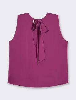 Piazza Italia Canotta con chiusura a fiocco sul retro del collo  - Vinaccia Rosso Flash Sale