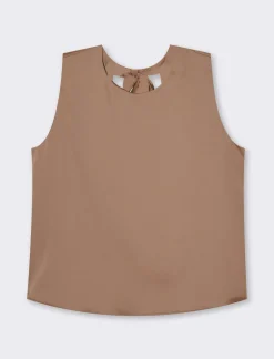 Piazza Italia Canotta con chiusura a fiocco sul retro del collo  - tabacco Marrone Cheap
