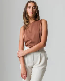 Piazza Italia Canotta con chiusura a fiocco sul retro del collo  - tabacco Marrone Cheap