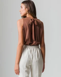 Piazza Italia Canotta con chiusura a fiocco sul retro del collo  - tabacco Marrone Cheap