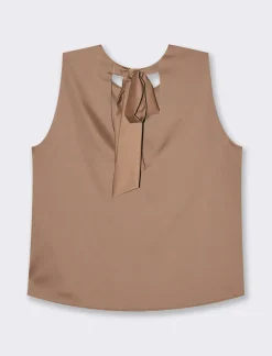 Piazza Italia Canotta con chiusura a fiocco sul retro del collo  - tabacco Marrone Cheap