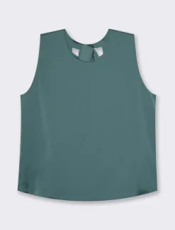 Piazza Italia Canotta con chiusura a fiocco sul retro del collo  - Verde Clearance