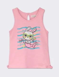 Piazza Italia Canotta con stampa frontale - Rosa Outlet