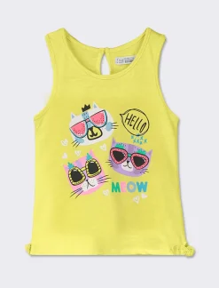 Piazza Italia Canotta con stampa frontale - Giallo Best Sale