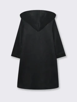 Piazza Italia Capotto con cappuccio in tessuto boucle - Nero Outlet
