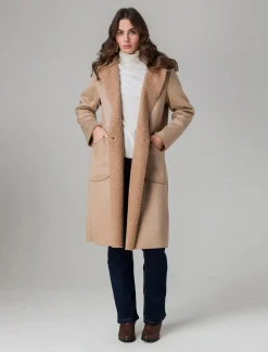 Piazza Italia Capotto con cappuccio in tessuto boucle - Beige Shop