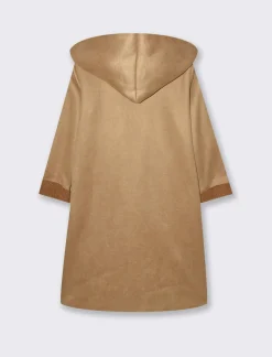 Piazza Italia Capotto con cappuccio in tessuto boucle - Cammello Sale