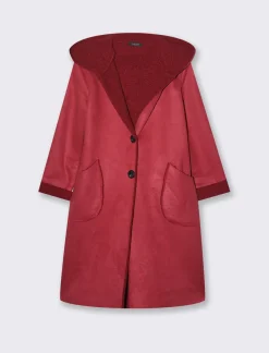 Piazza Italia Capotto con cappuccio in tessuto boucle - Vinaccia Clearance