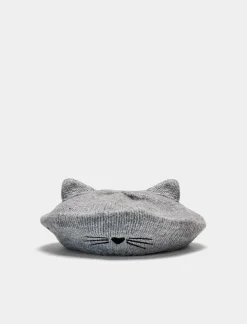 Piazza Italia Cappello basco con orecchie da gattina - Grigio Flash Sale