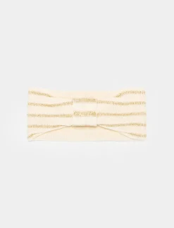 Piazza Italia Cappello da bambina a fascia con nodo lurex - Bianco panna Fashion